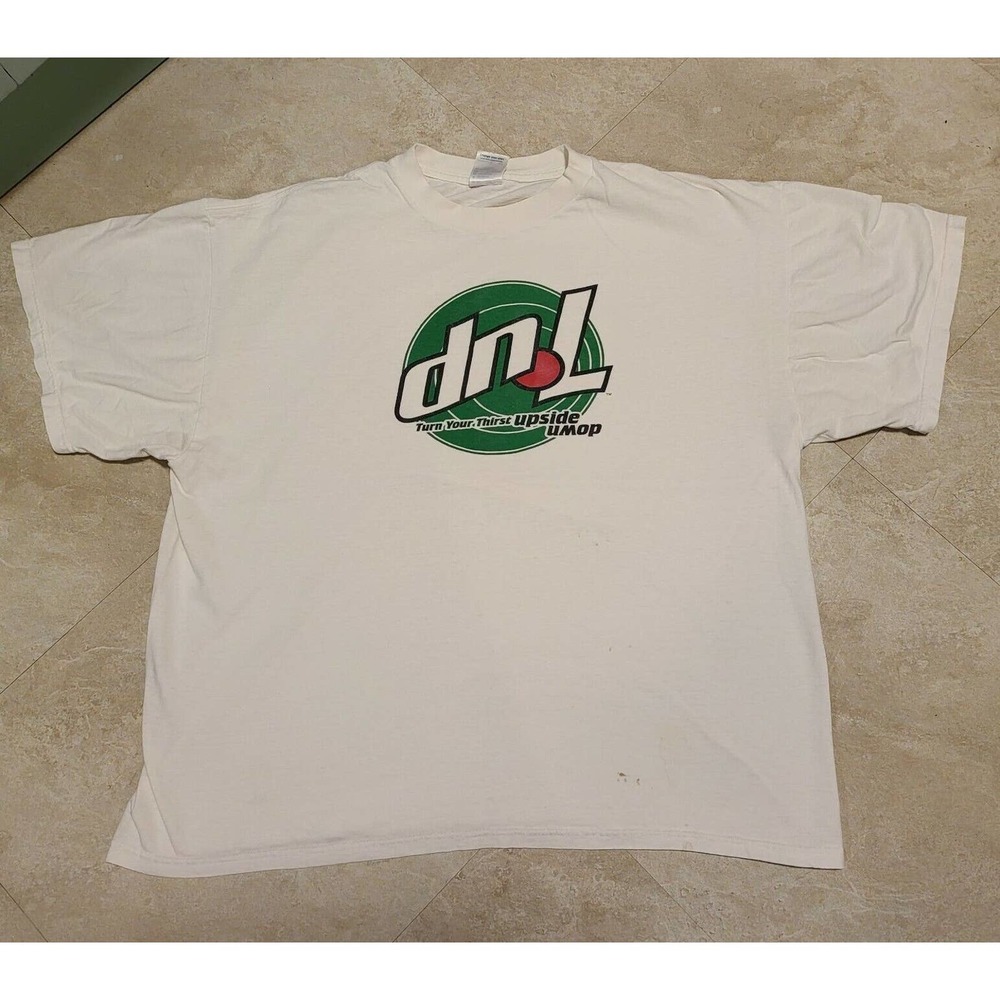 Vintage 90s 00s 7 Up Turn Your Thirst Upside Down Promo T Shirt Mens Size XL